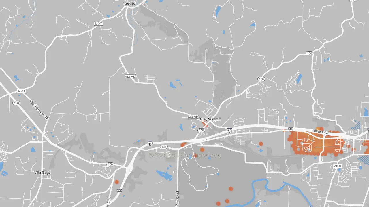Bike Grade map of 63039, MO
