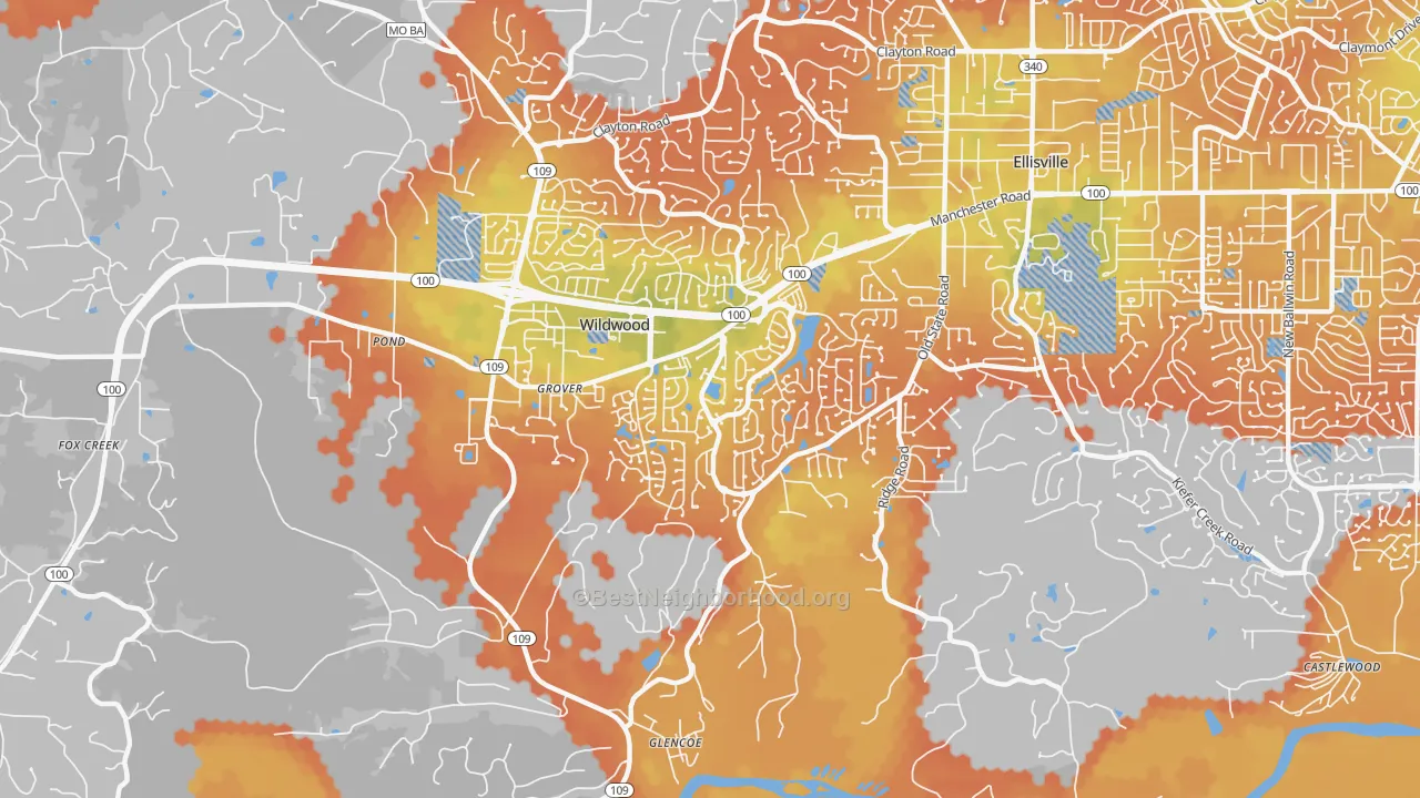 Bike Grade map of 63040, MO