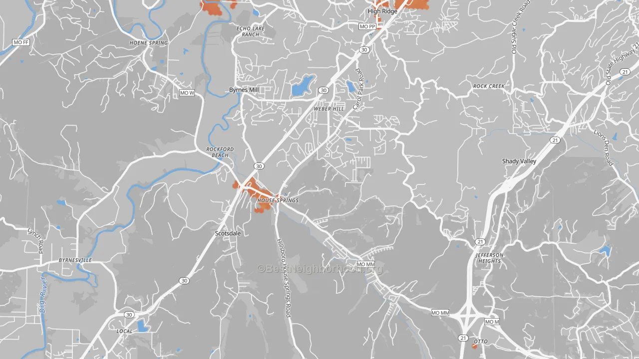 Bike Grade map of 63051, MO