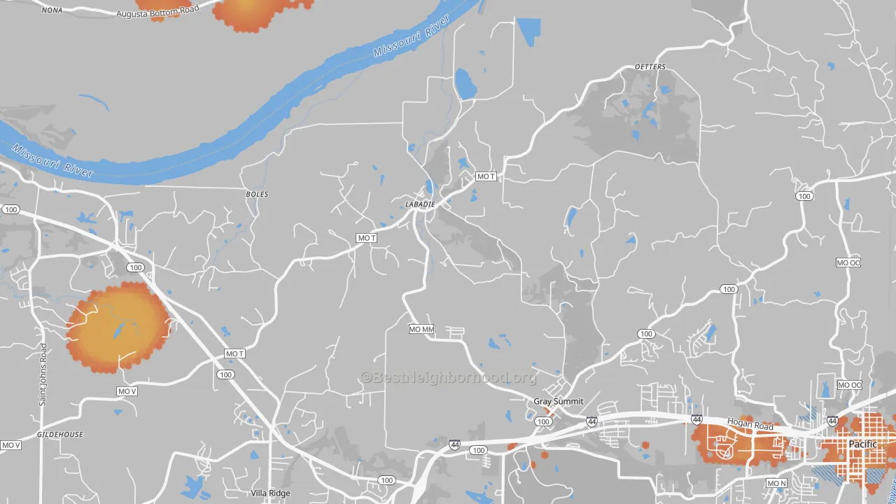 Bike Grade map of 63055, MO