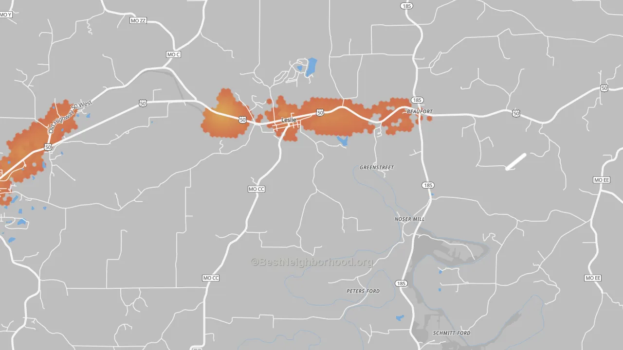 Bike Grade map of 63056, MO