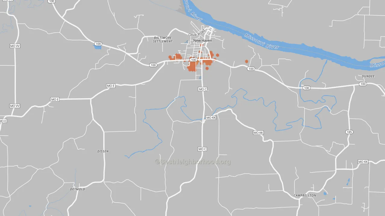 Bike Grade map of 63068, MO