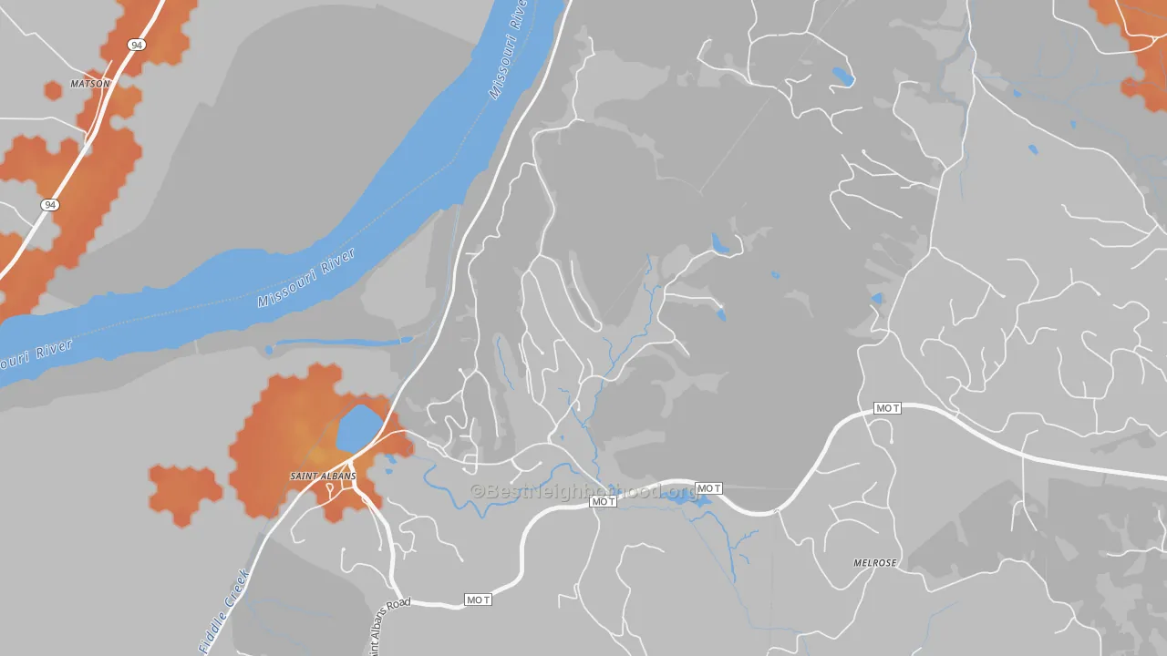 Bike Grade map of 63073, MO