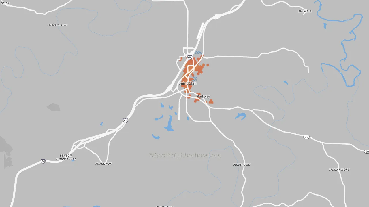 Bike Grade map of 63077, MO