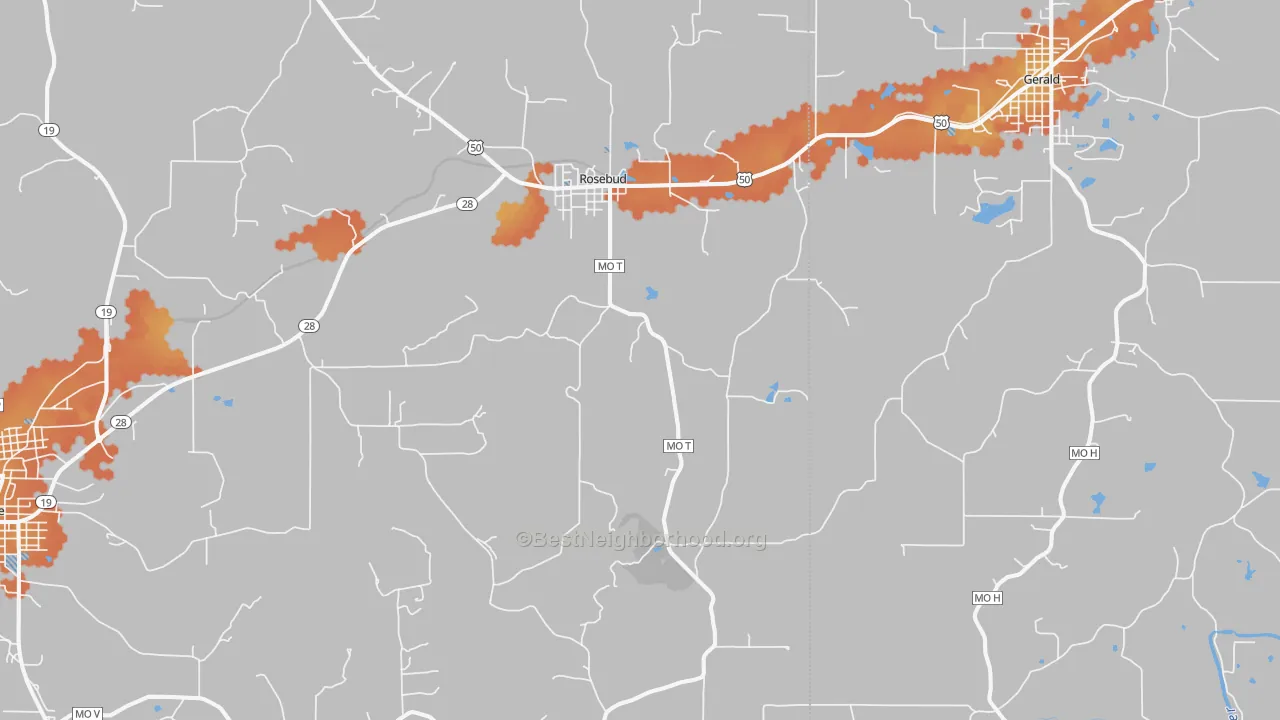 Bike Grade map of 63091, MO