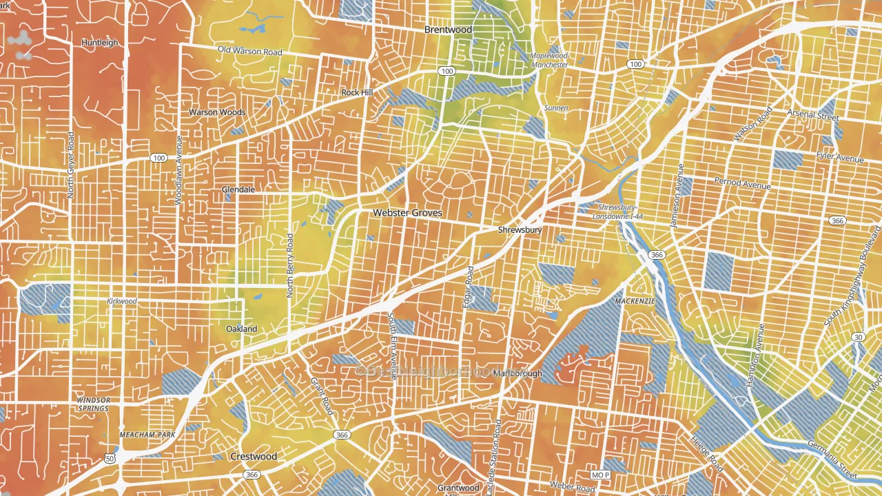 Bike Grade map of 63119, MO