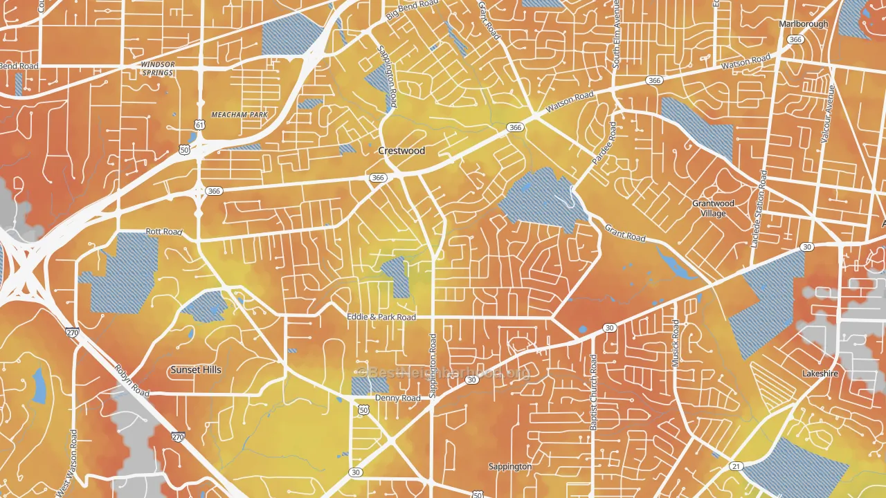 Bike Grade map of 63126, MO