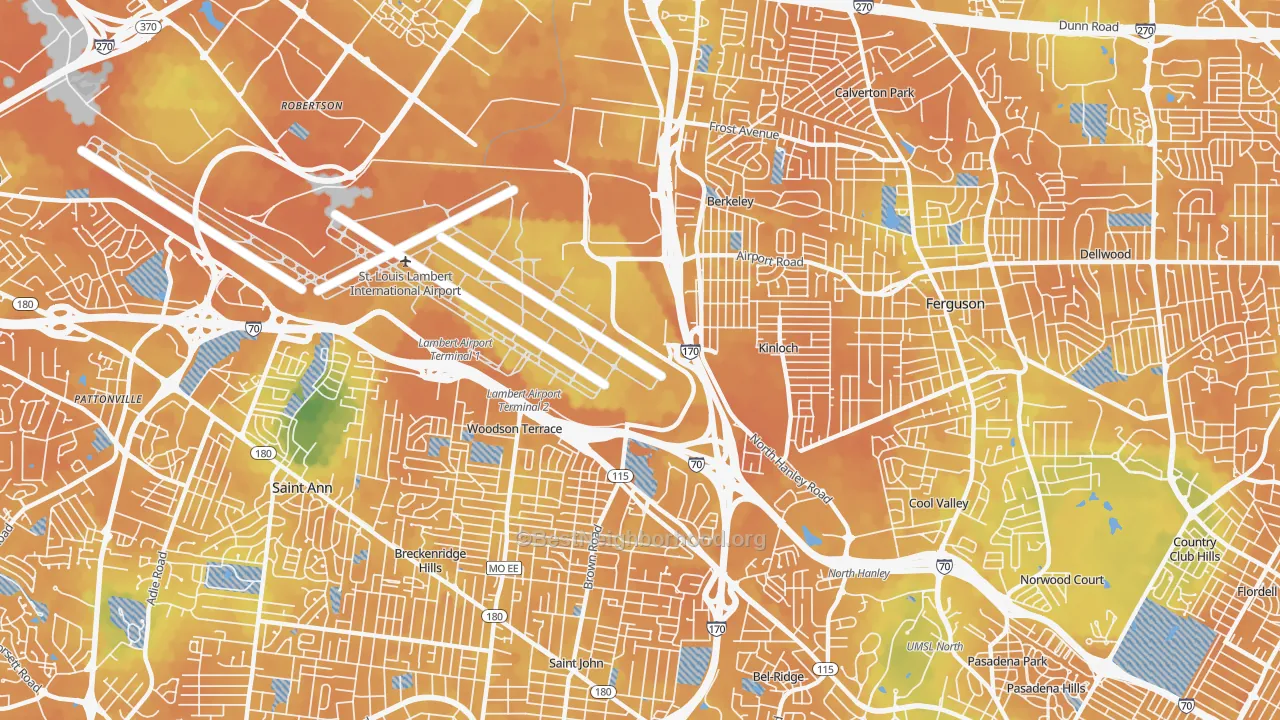 Bike Grade map of 63134, MO