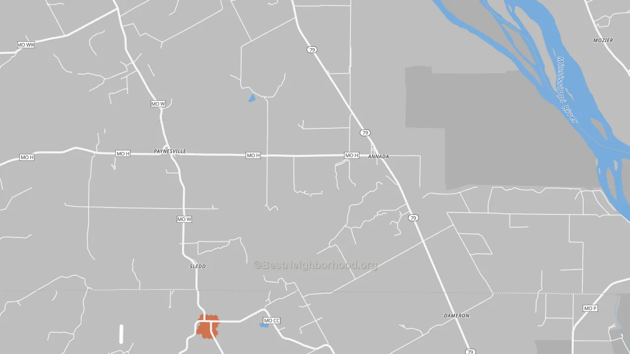 Bike Grade map of 63330, MO