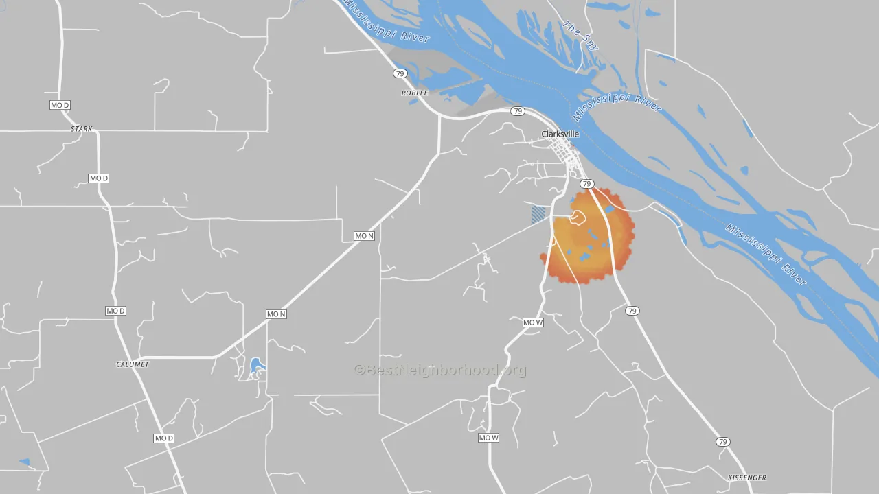 Bike Grade map of 63336, MO