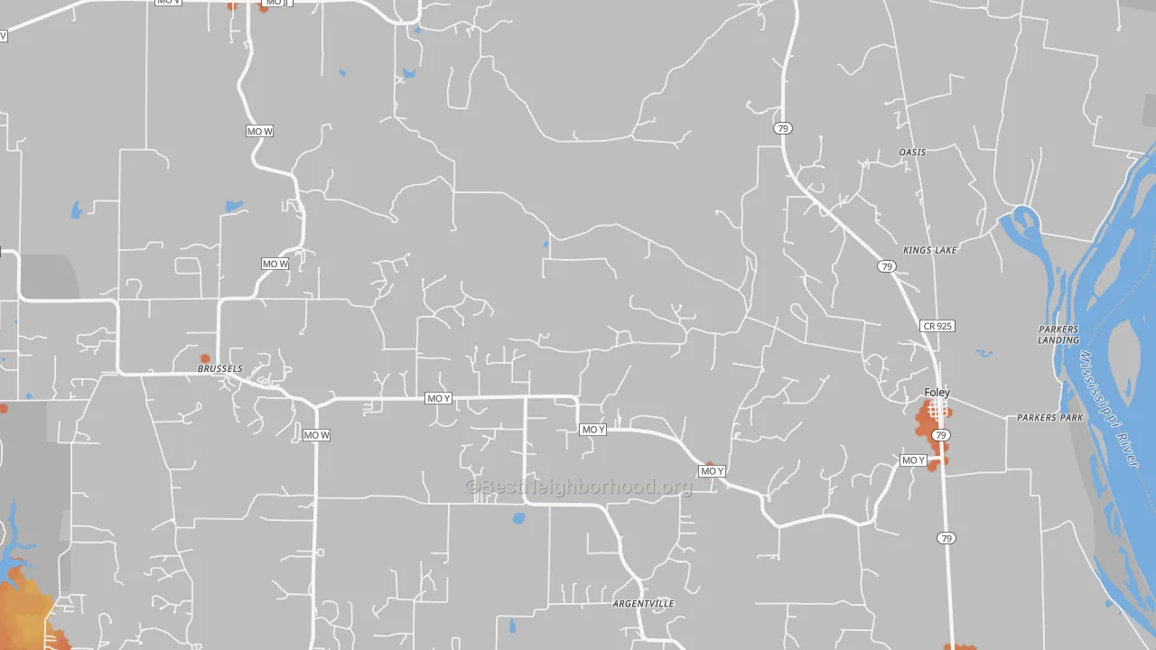 Bike Grade map of 63347, MO