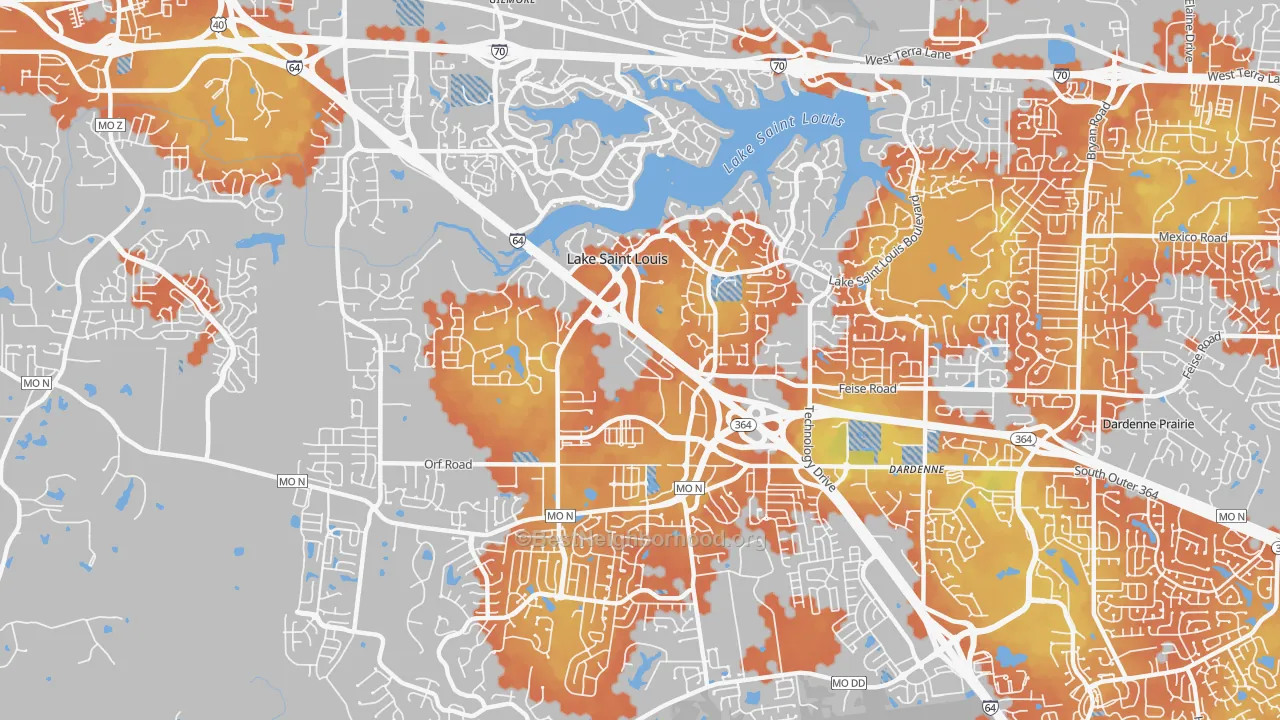 Bike Grade map of 63367, MO
