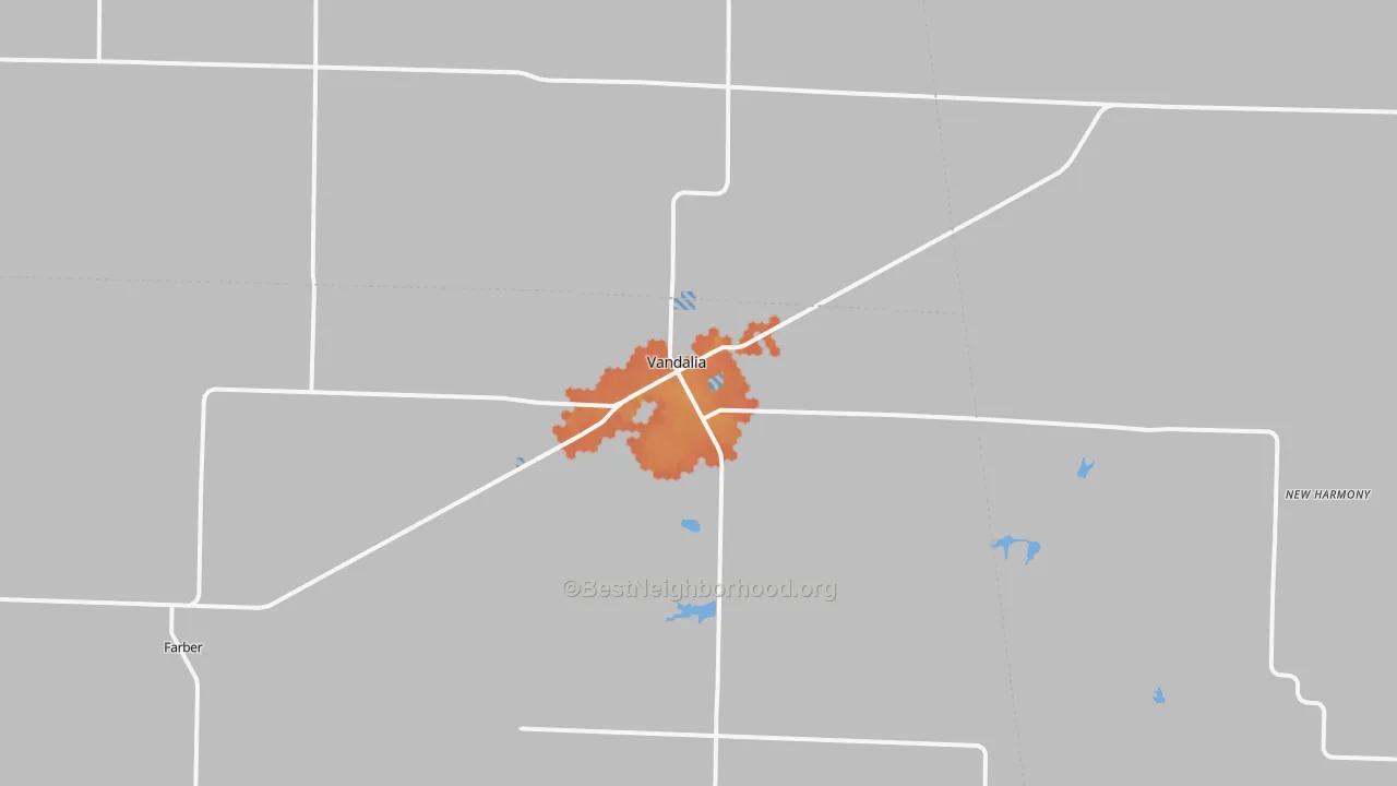 Bike Grade map of 63382, MO