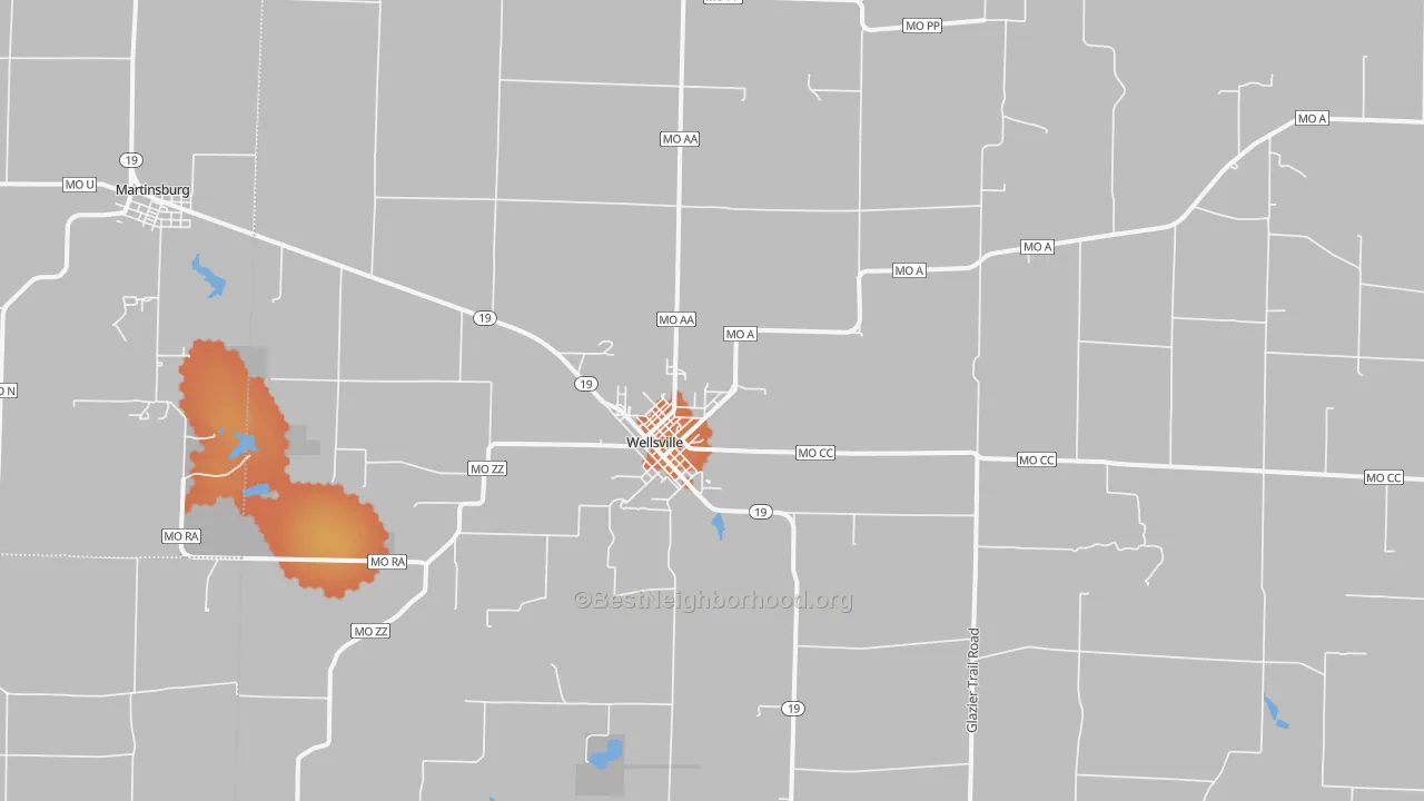 Bike Grade map of 63384, MO