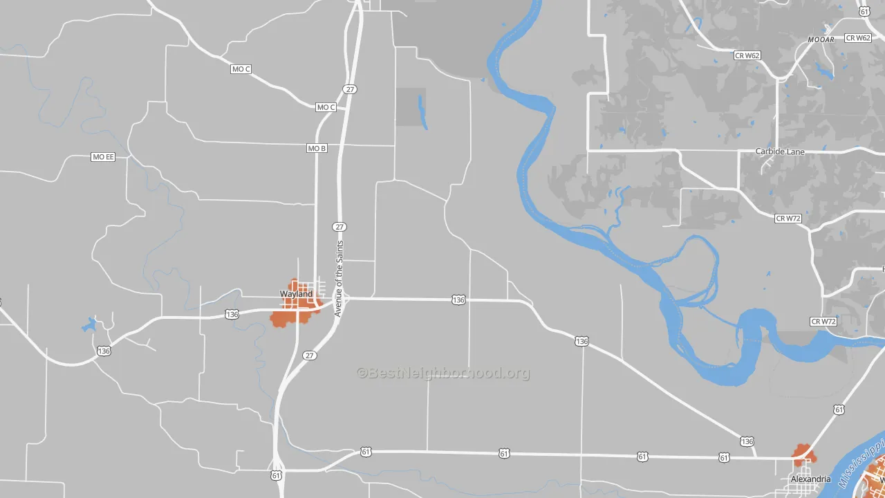 Bike Grade map of 63430, MO