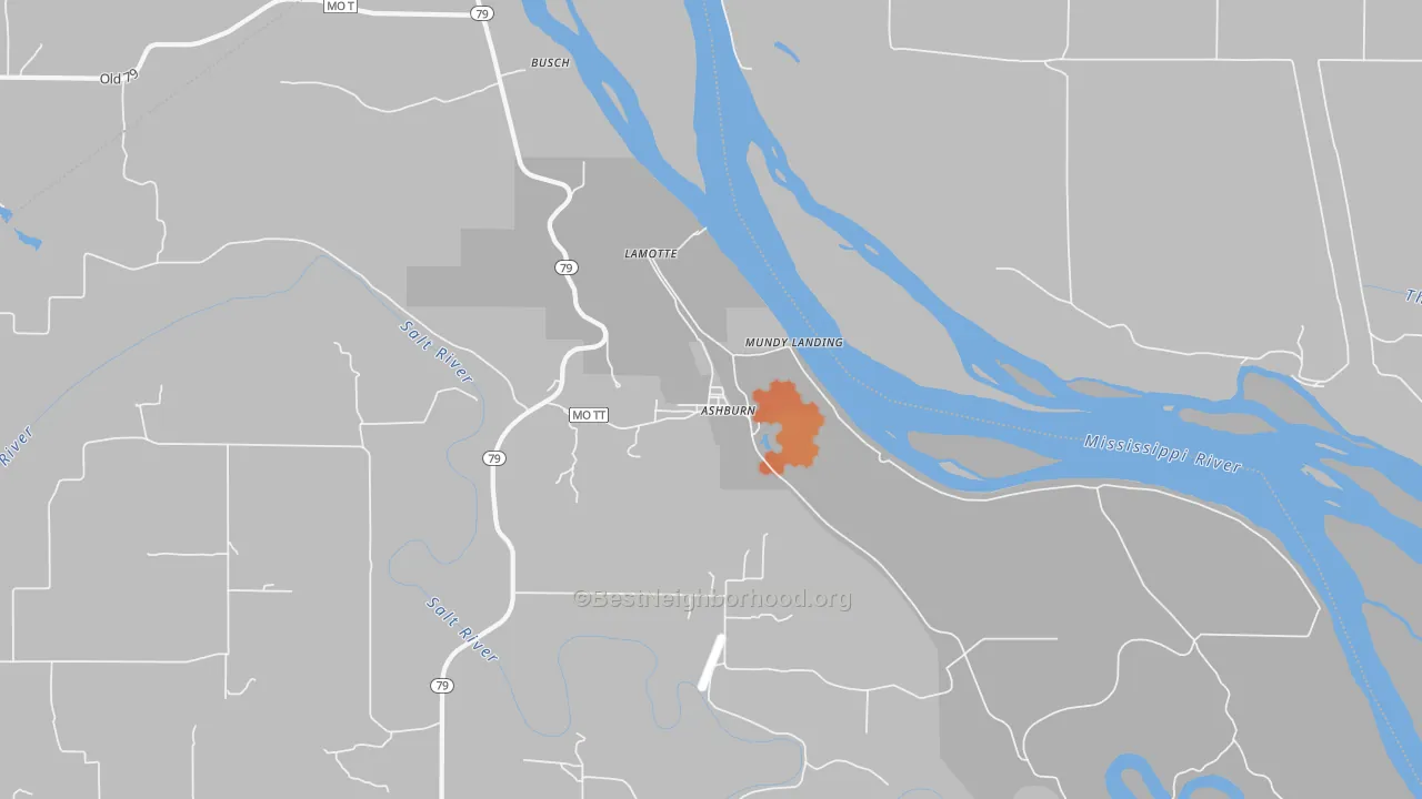 Bike Grade map of 63433, MO