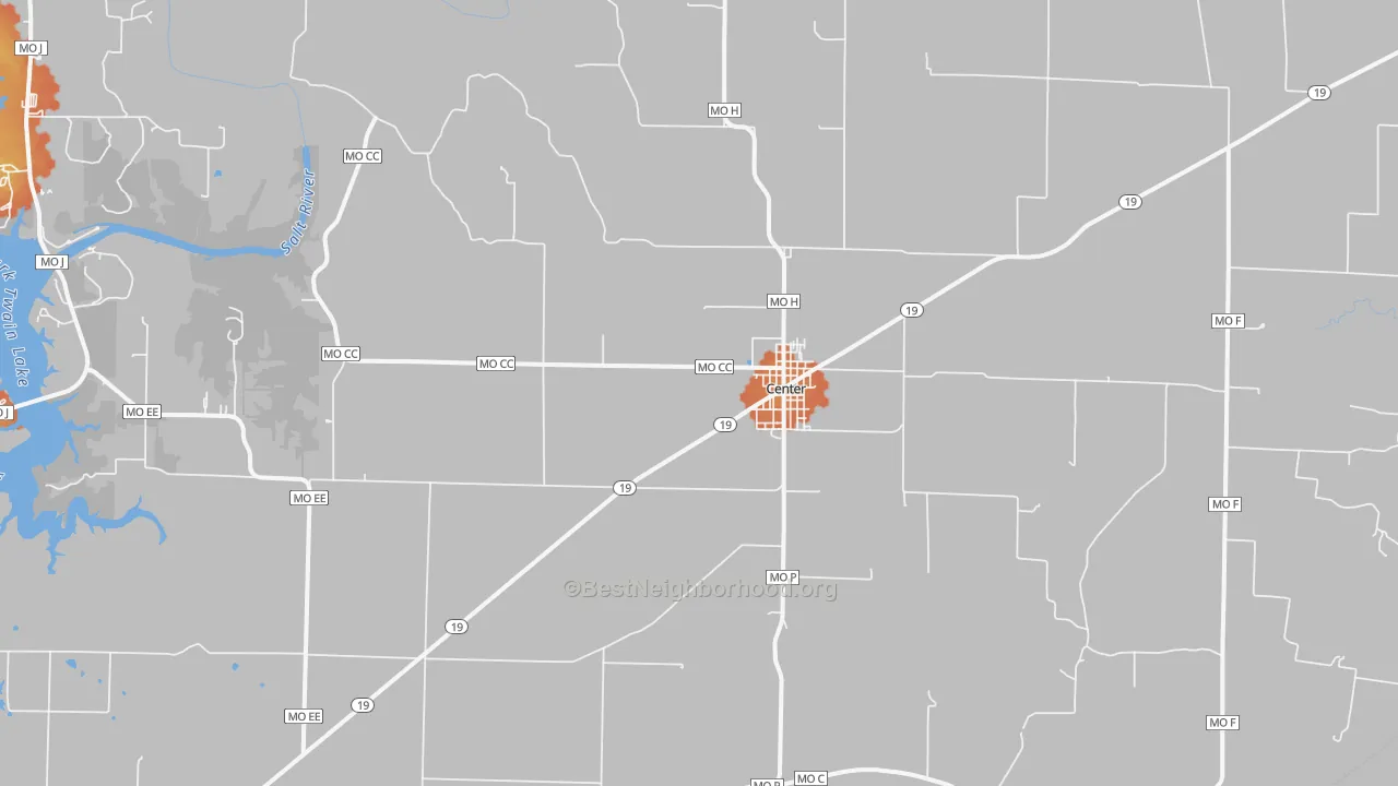 Bike Grade map of 63436, MO