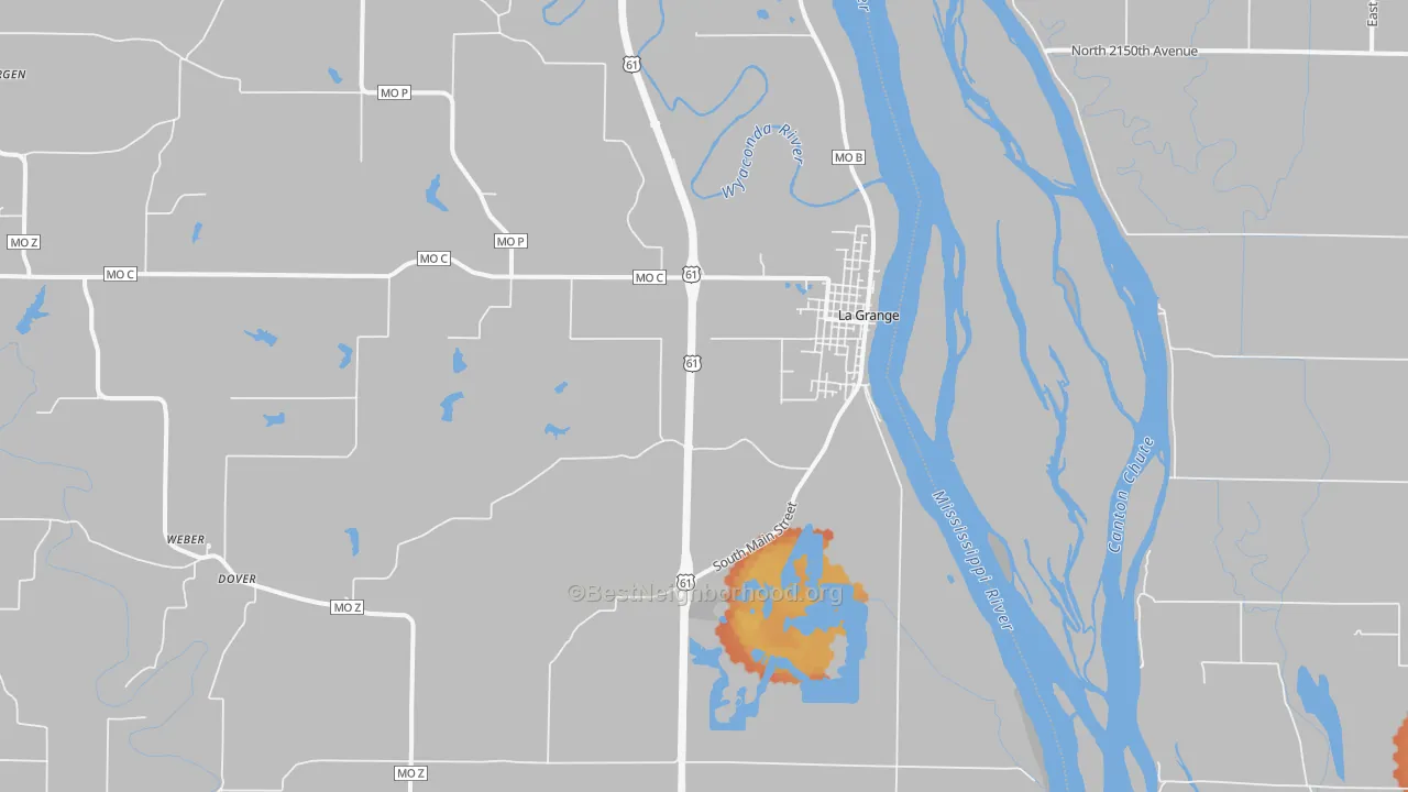 Bike Grade map of 63448, MO