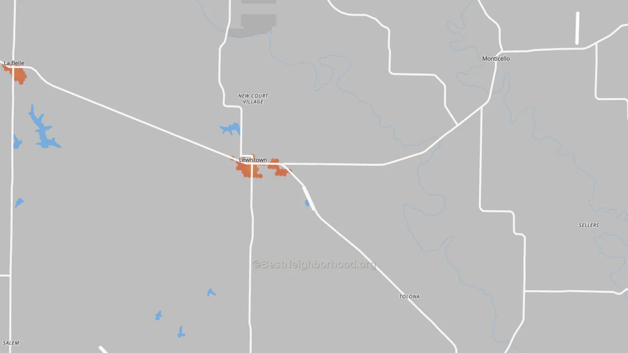 Bike Grade map of 63452, MO