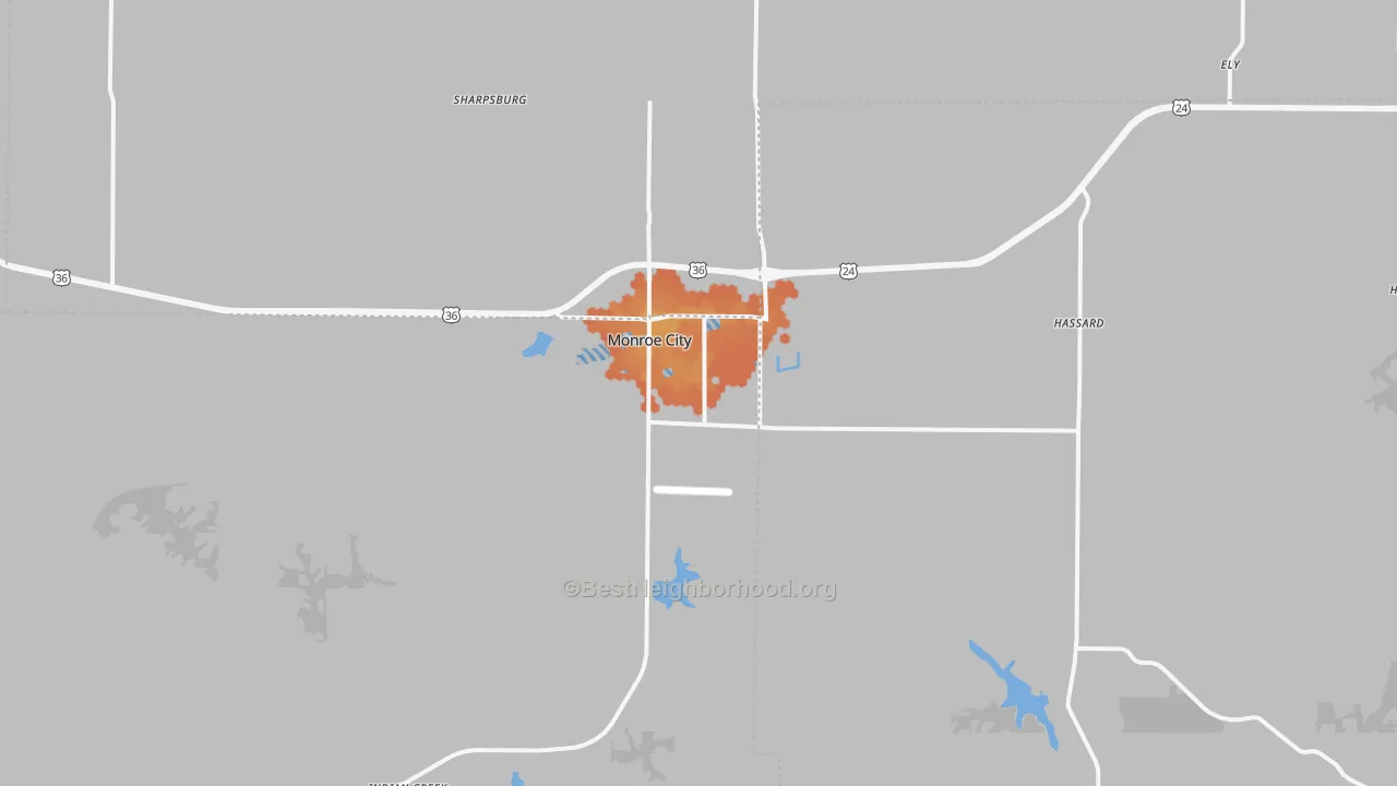 Bike Grade map of 63456, MO