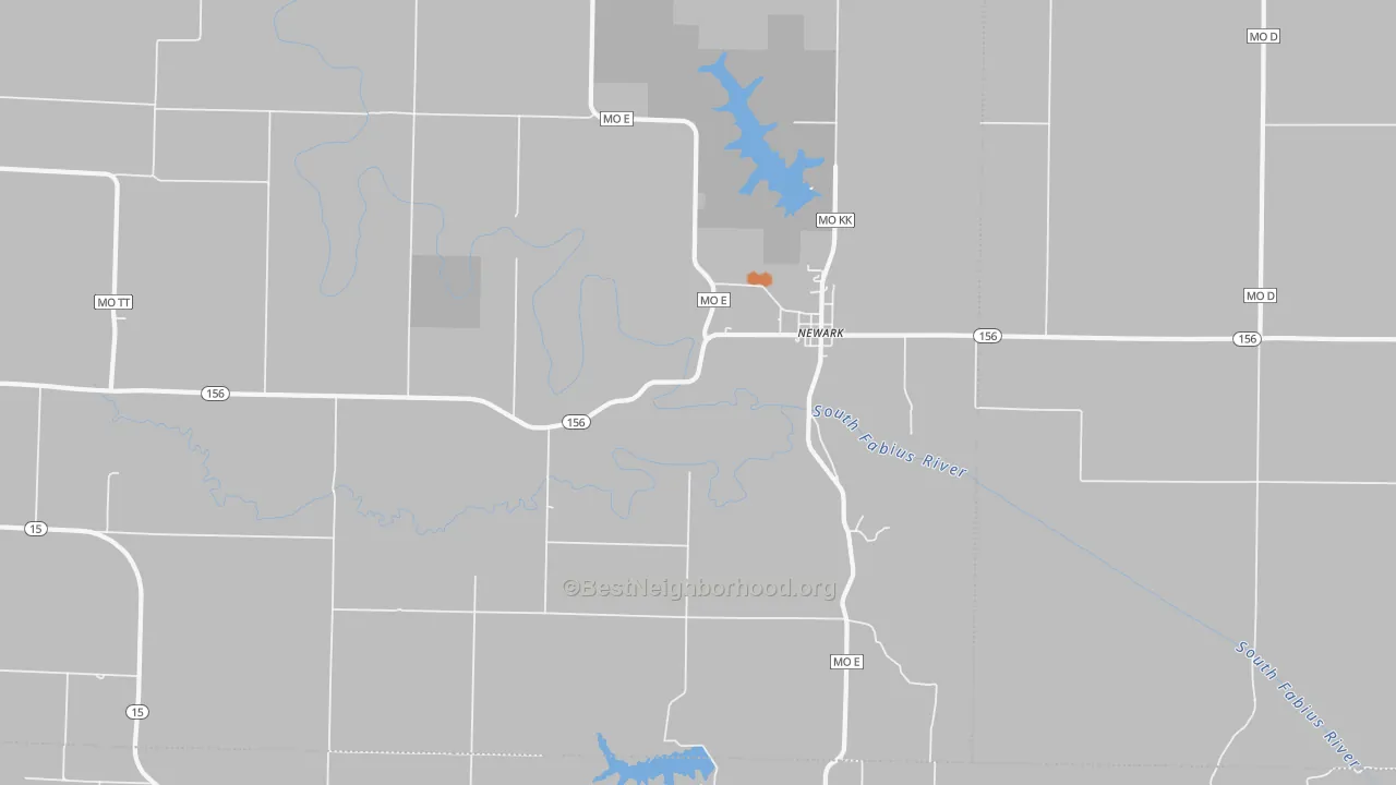 Bike Grade map of 63458, MO