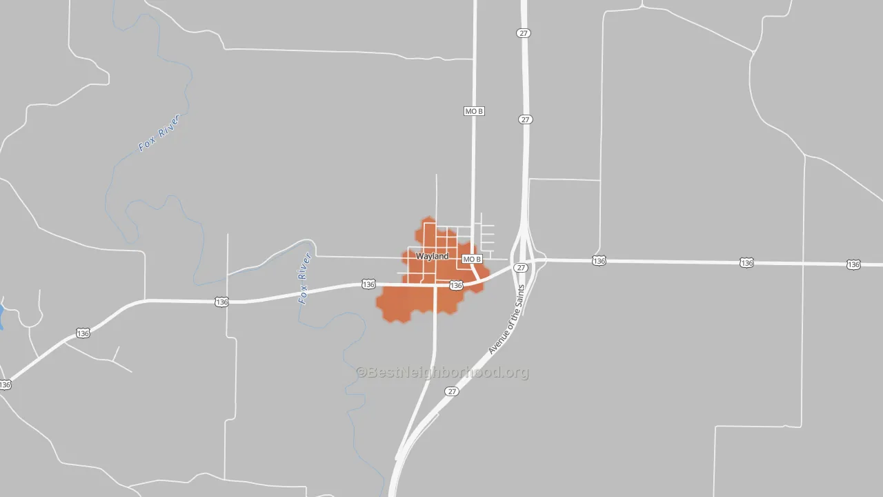 Bike Grade map of 63472, MO