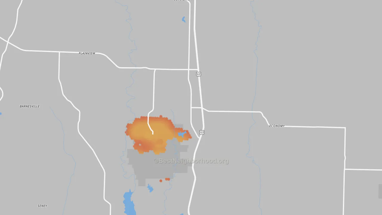 Bike Grade map of 63530, MO