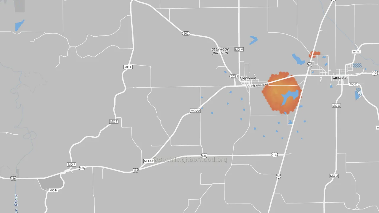 Bike Grade map of 63541, MO