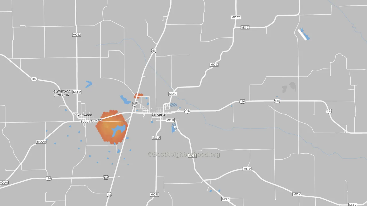 Bike Grade map of 63548, MO