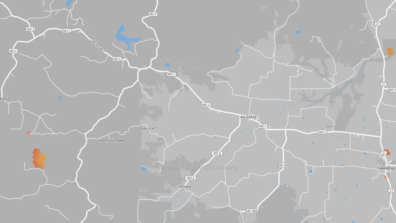 Bike Grade map of 63622, MO