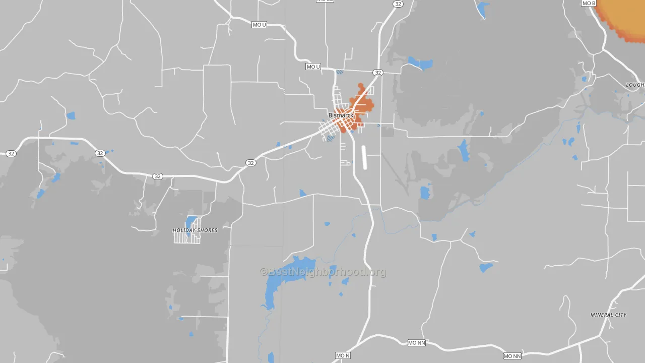 Bike Grade map of 63624, MO