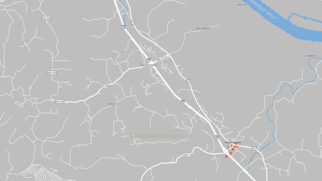 Bike Grade map of 63627, MO