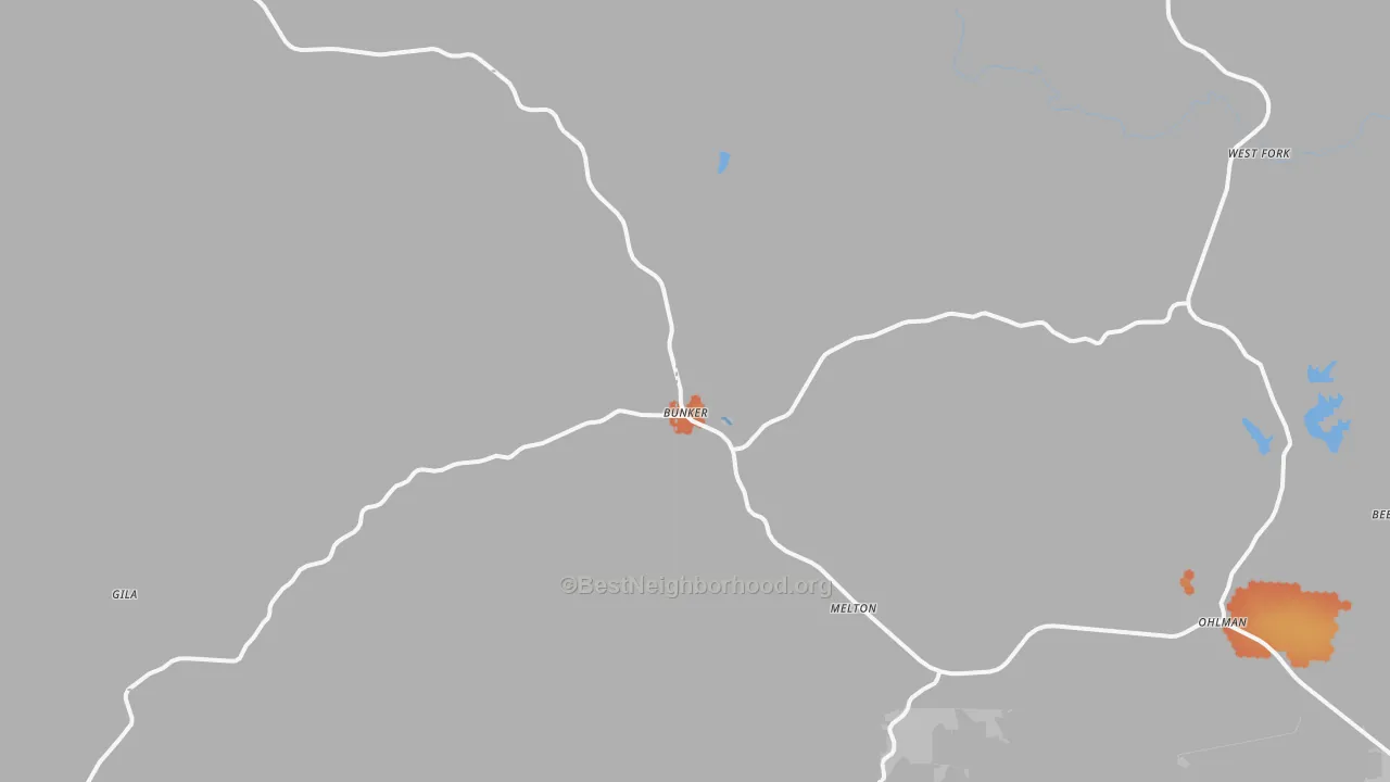 Bike Grade map of 63629, MO