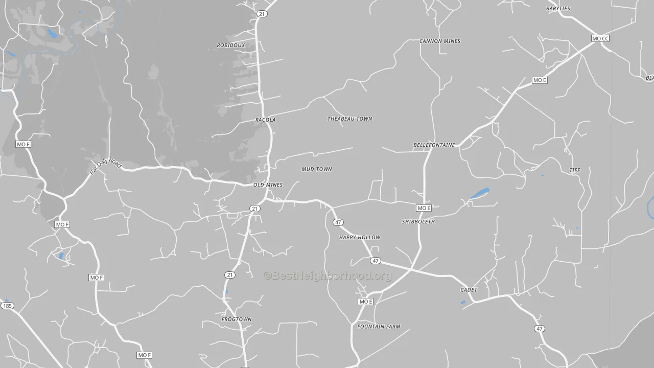 Bike Grade map of 63630, MO