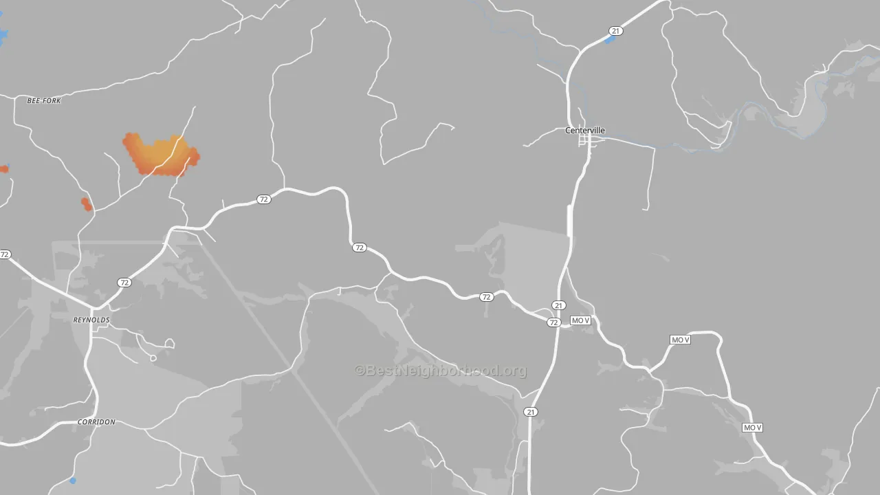 Bike Grade map of 63633, MO