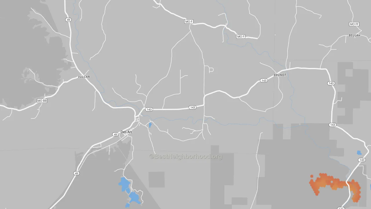 Bike Grade map of 63636, MO