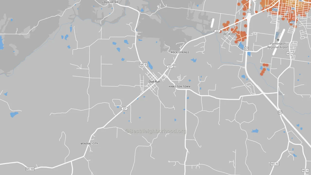 Bike Grade map of 63637, MO