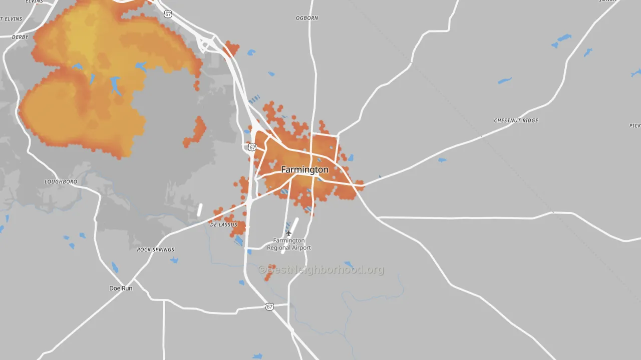 Bike Grade map of 63640, MO