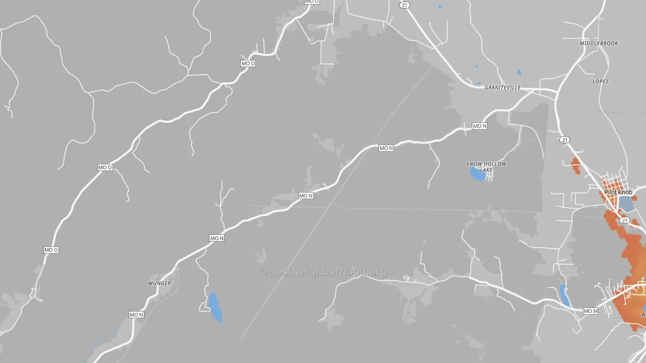 Bike Grade map of 63656, MO