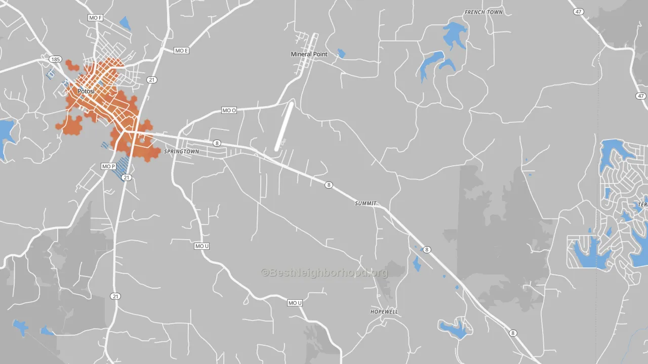 Bike Grade map of 63660, MO