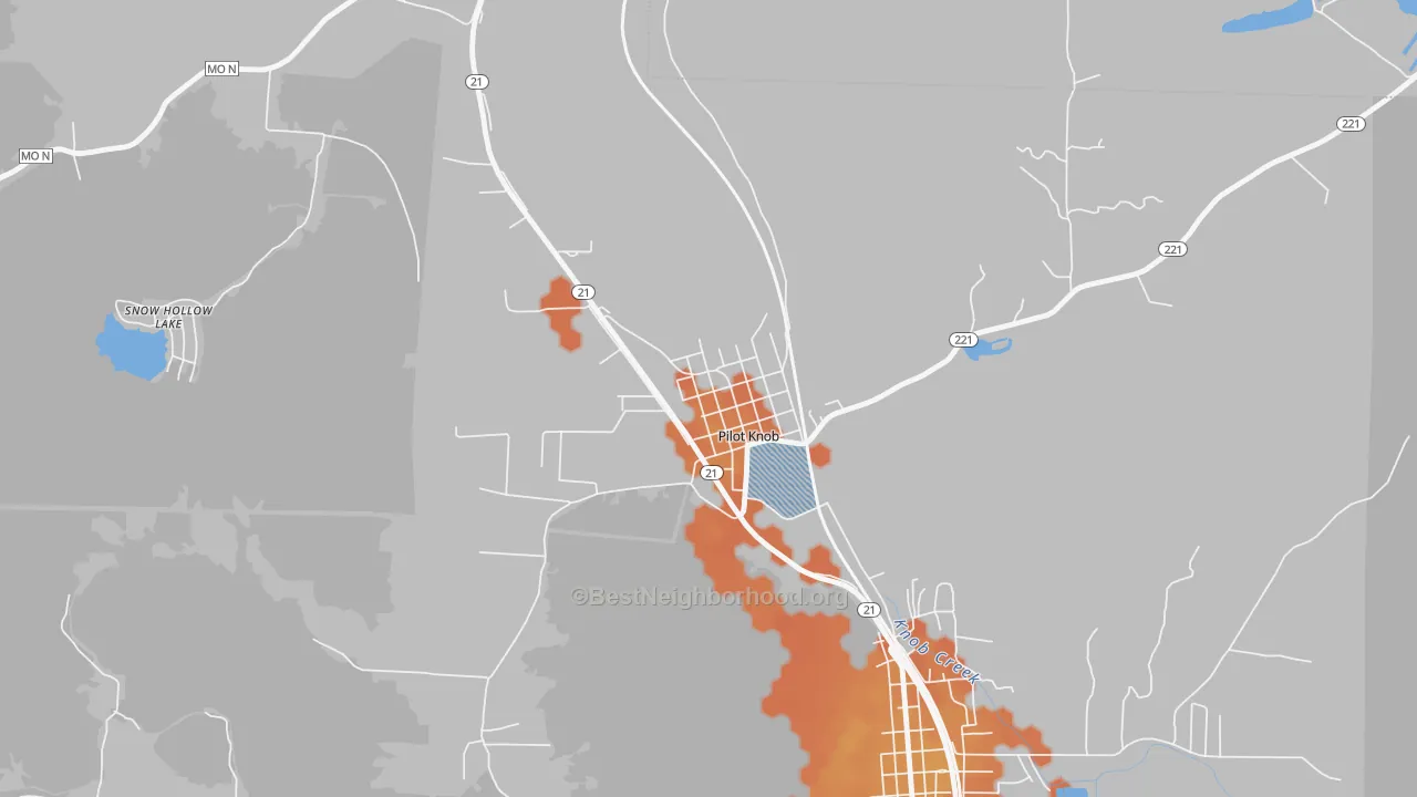Bike Grade map of 63663, MO