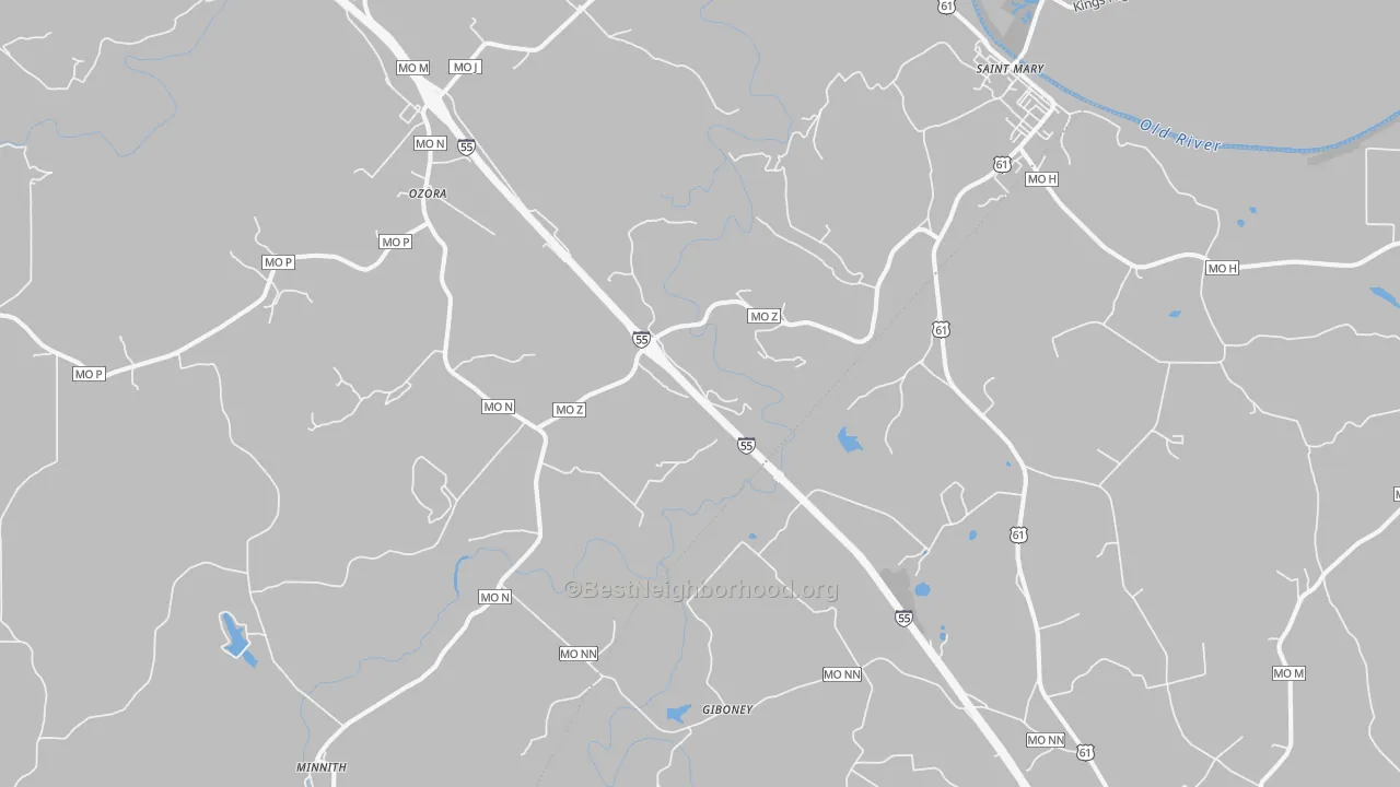 Bike Grade map of 63673, MO