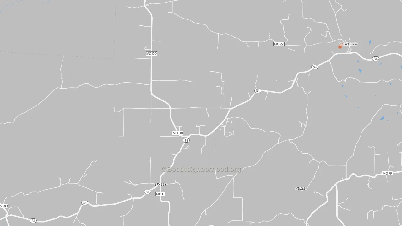 Bike Grade map of 63751, MO
