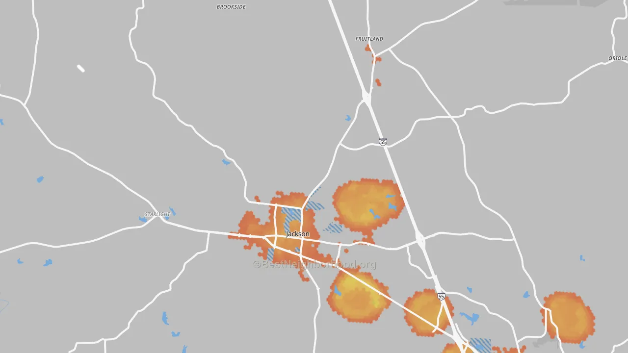 Bike Grade map of 63755, MO