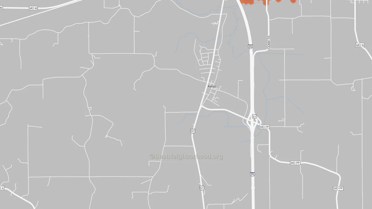 Bike Grade map of 63758, MO