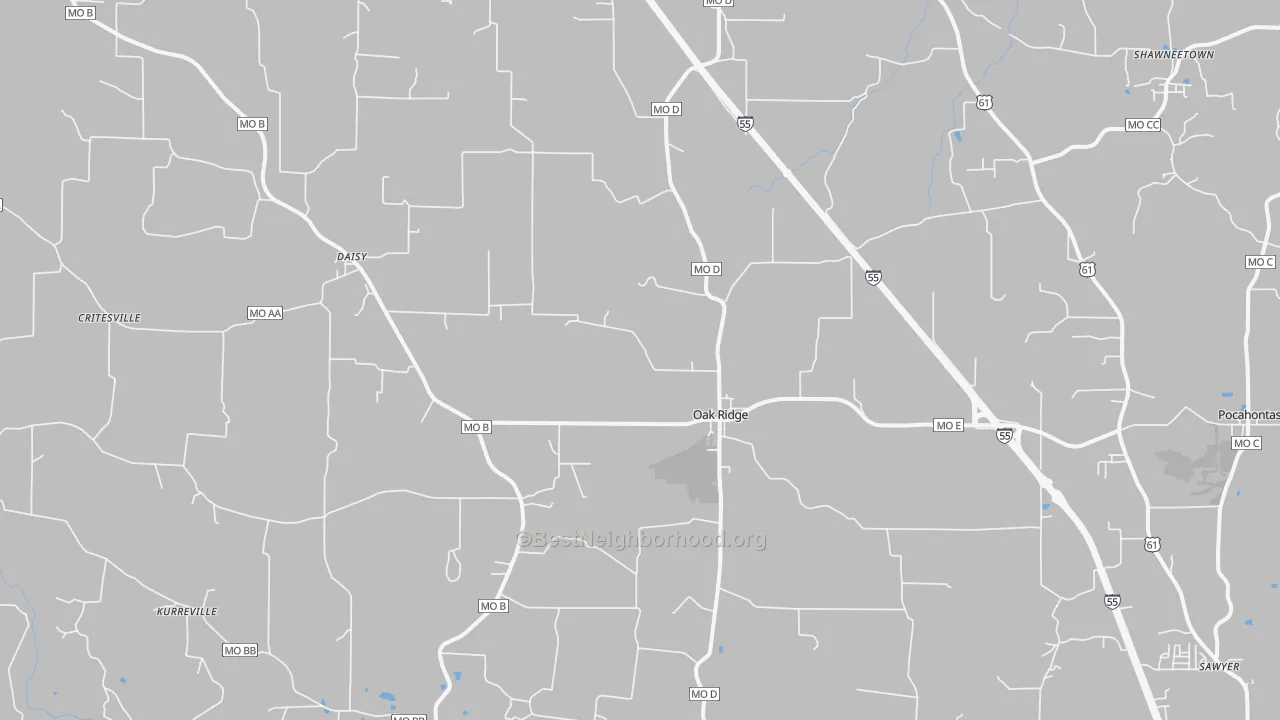 Bike Grade map of 63769, MO