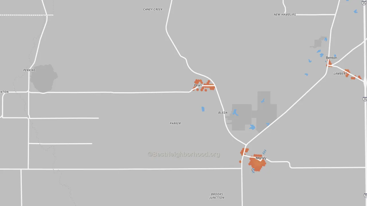 Bike Grade map of 63771, MO