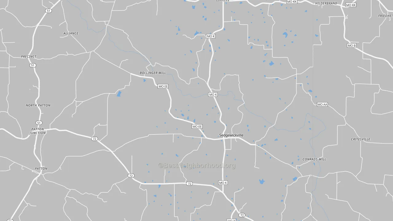 Bike Grade map of 63781, MO