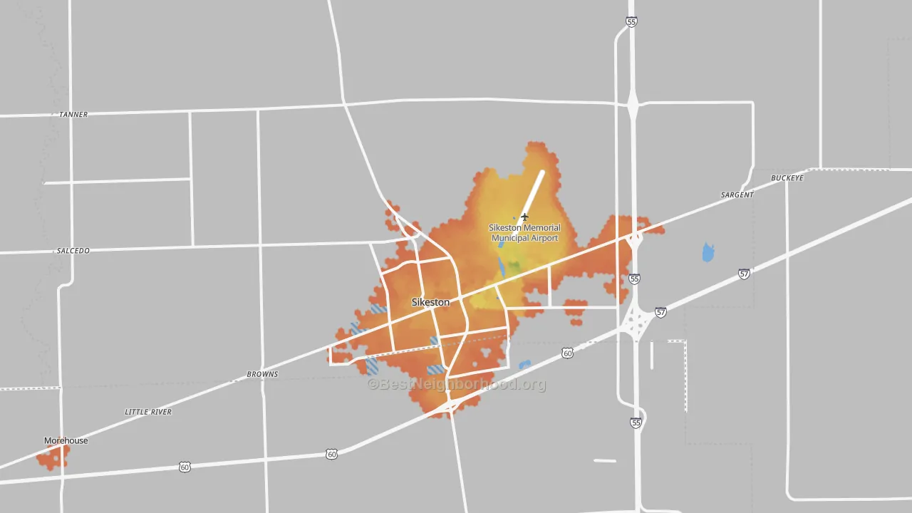 Bike Grade map of 63801, MO