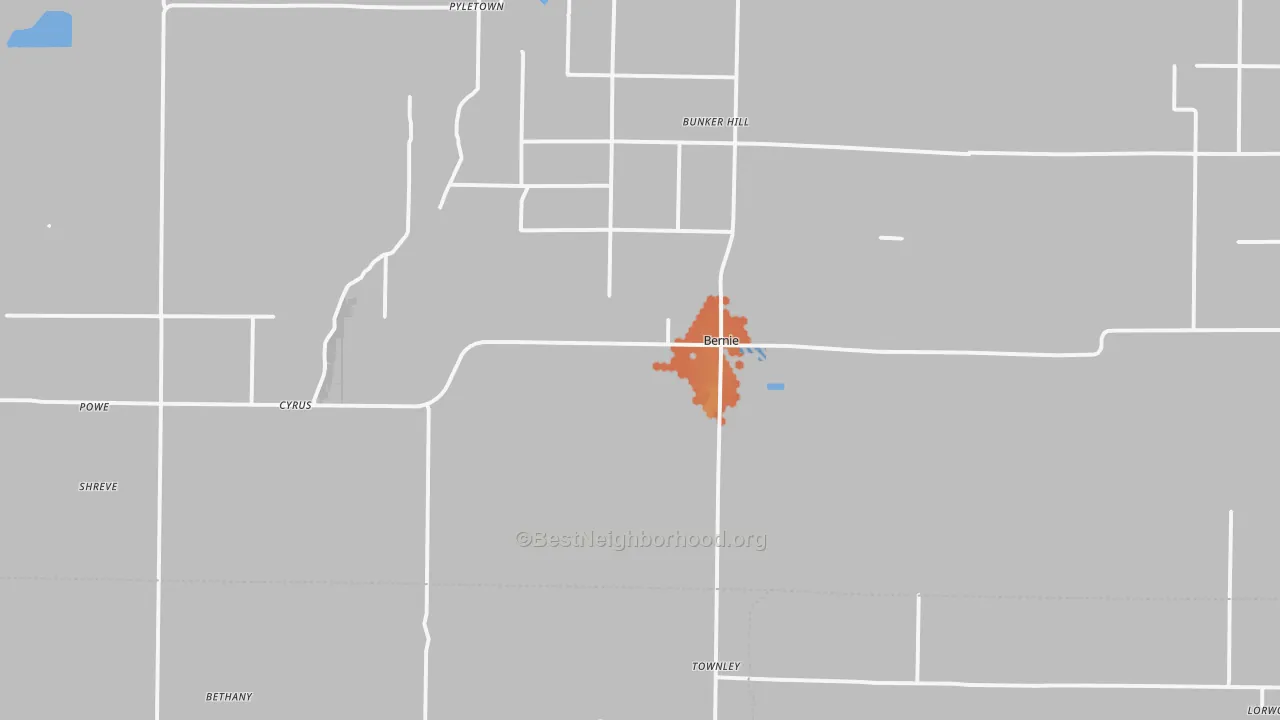 Bike Grade map of 63822, MO